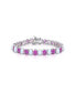 Фото #1 товара Браслет Macy's Opal & Pink Sapphire Tennis in Silver