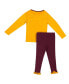 ფოტო #2 პროდუქტის Girls Toddler Gold, Maroon Minnesota Golden Gophers Onstage Long Sleeve T-shirt and Leggings Set