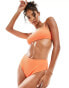 Cotton On straight crop bralette bikini top in orange crinkle