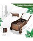 Фото #6 товара Wooden Wagon Planter Box with Wheels Handles and Drainage Hole-Rustic Brown