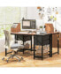 Фото #3 товара Home Office Desk with 2 Drawers Hanging Hook