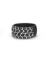 ფოტო #2 პროდუქტის Born Drifter Design Tire Tread Rhodium Plated Sterling Silver Black Diamond Ring