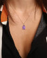 ფოტო #3 პროდუქტის Pink Amethyst (5-7 ct. t.w.) & Black Sapphire (1/4 ct. t.w.) Halo 18" Pendant Necklace in Rose-Plated Sterling Silver
