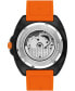 ფოტო #3 პროდუქტის Men's Charter Automatic Orange Silicone Watch 44mm