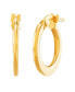 ფოტო #1 პროდუქტის Polished Small Flat Round Hoop Earrings in 10K Yellow Gold, 10mm