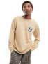 Obey icon eyes 2 long sleeve top in beige