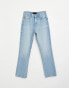 ASOS DESIGN mid rise straight jeans in light blue