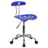 Vibrant Nautical Blue And Chrome Swivel Task Chair With Tractor Seat