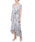 ფოტო #3 პროდუქტის Petite Short Sleeve High Low Hem Chiffon Dress