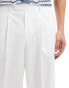 Фото #4 товара ASOS DESIGN smart wide leg trousers with front pleat in white