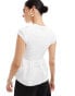 Фото #4 товара Stradivarius frilled hem detail top in white