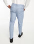 Фото #4 товара ONLY & SONS slim fit linen mix suit trousers in blue