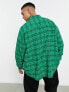 ASOS DESIGN extreme oversized shirt in bright green check