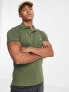 Фото #1 товара Polo Ralph Lauren icon logo slim fit pique polo in dark green