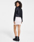 ფოტო #5 პროდუქტის Women's Venom Cropped Moto Long-Sleeve Zipper Jacket Pleather