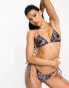 Фото #1 товара South Beach triangle bikini top in butterfly print