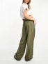 JDY wide leg tailored trousers co-ord in khaki