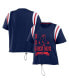 Фото #1 товара Women's Navy Distressed Boston Red Sox Cinched Colorblock T-shirt