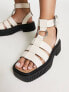 ASRA – Paxton – Sandalen aus reisweißem Leder mit dicker Sohle
