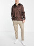 ASOS DESIGN tapered twill smart trousers in camel