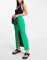 Фото #3 товара Pretty Lavish midaxi knit skirt co-ord with slit in bright emerald