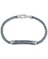 ფოტო #1 პროდუქტის Diamond Link Bracelet (1/10 ct. t.w.) in Black or Blue Ion-Plated Stainless Steel, Created for Macy's