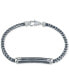 Фото #1 товара Diamond Link Bracelet (1/10 ct. t.w.) in Black or Blue Ion-Plated Stainless Steel, Created for Macy's