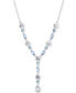Pavé & Color Crystal Lariat Necklace, 16" + 3" extender