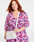 Фото #4 товара Trendy Plus Size Printed Blouson-Sleeve Cotton Midi Dress, Created for Macy's