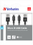 Фото #3 товара Verbatim 48874 - 1 m - Micro-USB A - USB A - USB 3.2 Gen 1 (3.1 Gen 1) - Black