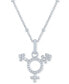 Фото #1 товара Macy's diamond Accent Symbol Pride 18" Pendant Necklace in Sterling Silver