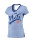 Women's Royal New York Mets Hail Mary V-Neck Back Wrap T-shirt