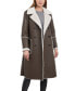 Фото #3 товара Women's Double-Breasted Faux-Shearling Coat