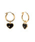 ფოტო #1 პროდუქტის Women's Enamel Heart Hoop Earrings