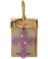ფოტო #1 პროდუქტის Purple Cross Ornament & Gold-Tone 3-Pc. Earrings Set