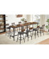 Industrial Style Pub Table Set with 4 Bar Chairs