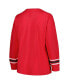 Фото #3 товара Women's Red Wisconsin Badgers Plus Size Triple Script Scoop Neck Long Sleeve T-shirt