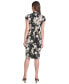 Фото #2 товара Women's Floral-Print Split-Neck Dress