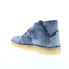 Clarks Desert Coal 26160188 Mens Blue Suede Lace Up Chukkas Boots