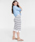 Фото #2 товара Women's Striped Sweater-Knit Pencil Skirt, Created for Macy's