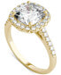 ფოტო #4 პროდუქტის Moissanite Cushion Halo Ring (2-7/8 ct. tw. Diamond Equivalent) in 14k Gold