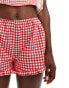 Фото #5 товара ASOS DESIGN frill micro short in red gingham