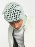 Фото #4 товара COLLUSION Unisex crochet balaclava with ears detail in green