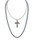 Fox Chain Necklace in Stainless Steel and Blue Ion-Plate, Created for Macy's