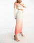 4th & Reckless rio wrap skirt co-ord in orange ombre Оранжевый, US 6 - фото #6