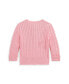 ფოტო #1 პროდუქტის Baby Girls Mini-Cable Cotton Cardigan Sweater