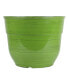 Glazed Brushed Happy Large Plastic Planter Dark Green 15 Inch