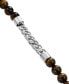 ფოტო #3 პროდუქტის Men's Lapis Lazuli Bead & Chain Bracelet in Stainless Steel (Also in Onyx & Tiger Eye)