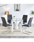 Modern Dining Table and Faux Marble Chairs Set with Ergonomic Backrests