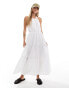 Фото #1 товара Brave Soul sleeveless tier midi dress in white